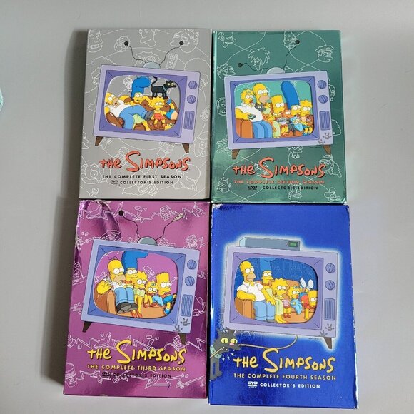 Other - The Simpson Seasons 1 - 4 Collectors Edition DVD Lot Complete With Books. NICE!!